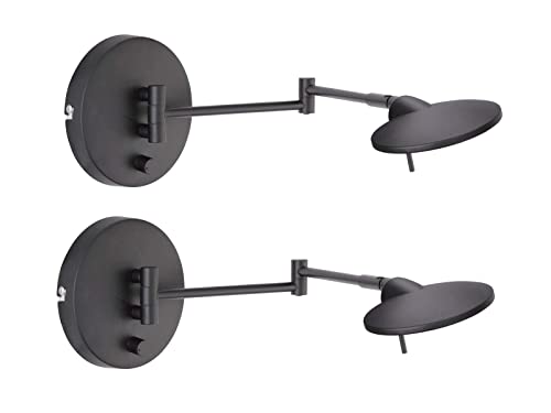 2er SET schwenkbare Wandleuchten Schwarz mit Stecker & Schalter, Tiefe 55cm 2er SET schwenkbare Wandleuchten Schwarz mit Stecker & Schalter, Tiefe 55cm von meineWunschleuchte