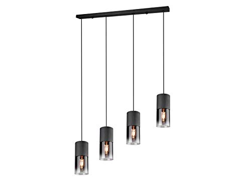 4-flammige Balkenpendelleuchte mit Rauchglas Lampenschirmen Breite 80,5cm von meineWunschleuchte