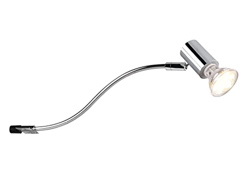 meineWunschleuchte Spiegelleuchte für Badezimmer Silber Chrom mit schwenkbarem Spot, Höhe 11cm von meineWunschleuchte