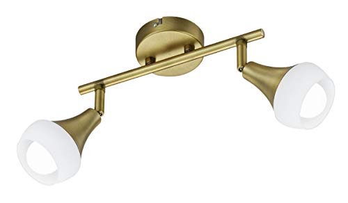 Trio Leuchten Deckenleuchte 803100204 Trumpet, Metall Altmessing, Glas weiß, exkl. 1 x E14 von TRIO LIGHTING FOR YOU