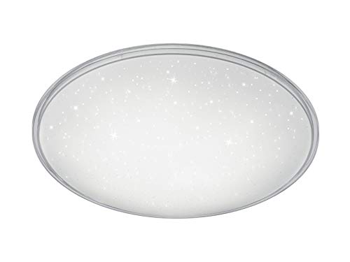 Trio Leuchten LED Deckenleuchte 657810100 Condor, Kunststoff weiß, Rand klar, 21 Watt LED, Starlight Effekt, Switch Dimmer, 42 x 42 x 9.5 cm von TRIO LIGHTING FOR YOU