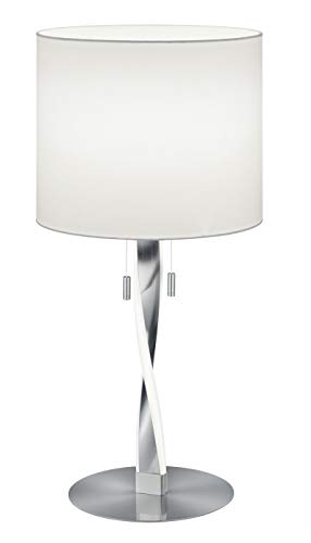 Trio Leuchten Nandor 575310307 Tischleuchte, Nickel matt, 3 Watt, Stoffschirm Weiß von TRIO LIGHTING FOR YOU