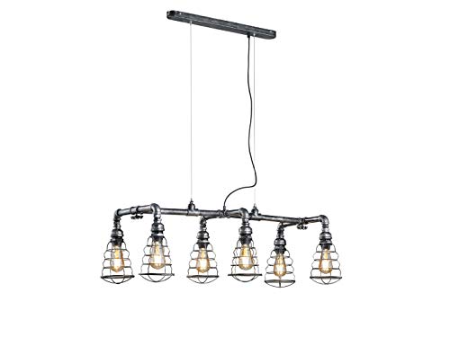Trio Leuchten Pendelleuchte 307000688 Gotham, Metall silberfarbig antik, exkl. 6 x E27, 46.3 x 103 x 150 cm Trio Leuchten Pendelleuchte 307000688 Gotham, Metall silberfarbig antik, exkl. 6 x E27, 46.3 x 103 x 150 cm von Trio Leuchten