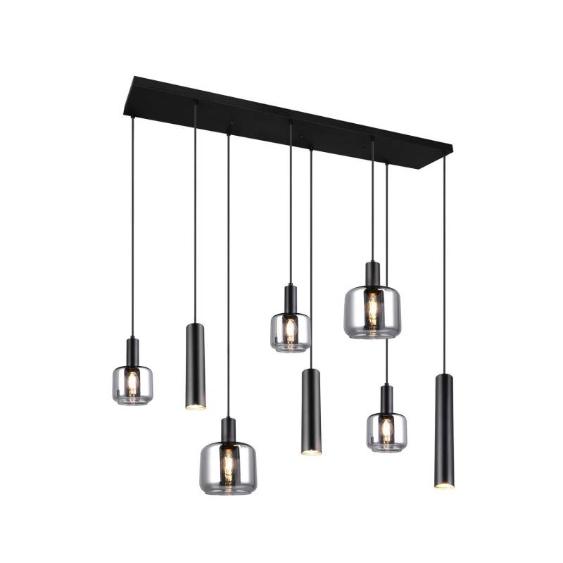 B-Ware Trio Lighting Hängelampe Pendelleuchte Mataro Chrom/Schwarz 118cm 8 Flg Glas B-Ware Trio Lighting Hängelampe Pendelleuchte Mataro Chrom/Schwarz 118cm 8 Flg Glas von TRIO LIGHTING