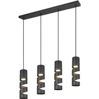 [GEBRAUCHT] Trio Lighting Hängelampe Pendelleuchte Stream Schwarz Metall 80cm 4flammig Gu10 B-Ware von TRIO LIGHTING