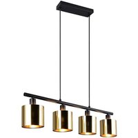Hängeleuchte Esszimmerlampe Pendelleuchte schwarz gold 4-Flammig E14 L 75 cm von TRIO LIGHTING