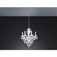 Trio Lighting - Kronleuchter lüster 5-flammig Silber mit Acryl Kristall Weiß ø 52cm von TRIO LIGHTING