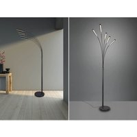 Led Stehleuchte reed 5 Arme Metall Schwarz, dimmbar - 195cm hoch von TRIO LIGHTING