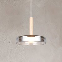 [NEUWERTIG] Trio Lighting Led Hängeleuchte Celeste Chrom Holz ø 22 Cm Glas Dimmbar Lampe B-Ware von TRIO LIGHTING