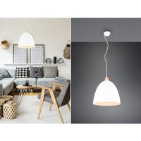 Pendelleuchte jagger Lampenschirm Metall/Holz Weiß, ø 40cm von TRIO LIGHTING