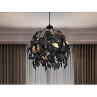 Trio Lighting - Pendelleuchte leavy mit Blätter Lampenschirm in Schwarz Gold, ø 38cm Trio Lighting - Pendelleuchte leavy mit Blätter Lampenschirm in Schwarz Gold, ø 38cm von TRIO LIGHTING