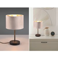 Tischleuchte julieta mit Samt Lampenschirm Beige Gold, Höhe 33cm von TRIO LIGHTING