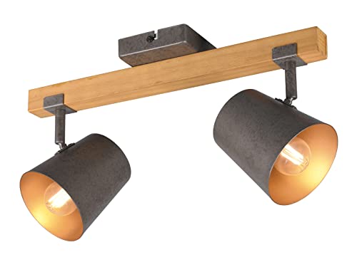 Trio Leuchten Deckenleuchte Bell 801900267, Metall Nickel antik, Holz, exkl. 2x E14 von Trio Leuchten