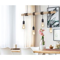 Trio Lighting - Ausgefallene Balken Pendelleuchte brody 4 flammig mit Holzbalken 85cm breit Trio Lighting - Ausgefallene Balken Pendelleuchte brody 4 flammig mit Holzbalken 85cm breit von TRIO LIGHTING