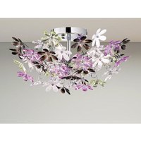 Verspielte Deckenleuchte flower Ø51cm im floralen Design - Chrom Multicolor von REALITY LEUCHTEN