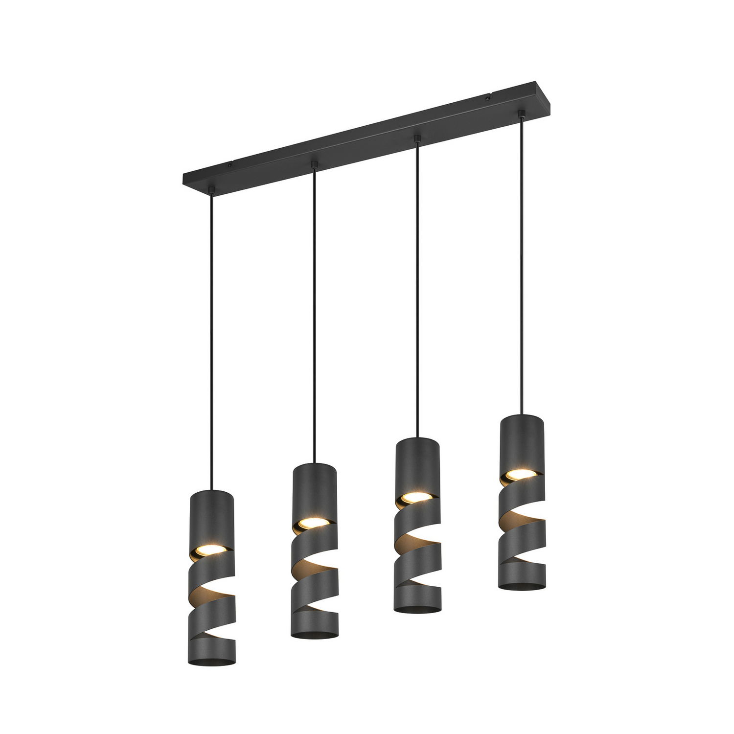 Trio Lighting Hängelampe Pendelleuchte Stream Schwarz Metall 80cm 4flammig Gu10 B-Ware von TRIO LIGHTING