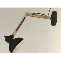 Schreibtischleuchte kimi mit Holz & Metall Lampenschirm Schwarz, Höhe 50cm von Trio Leuchten