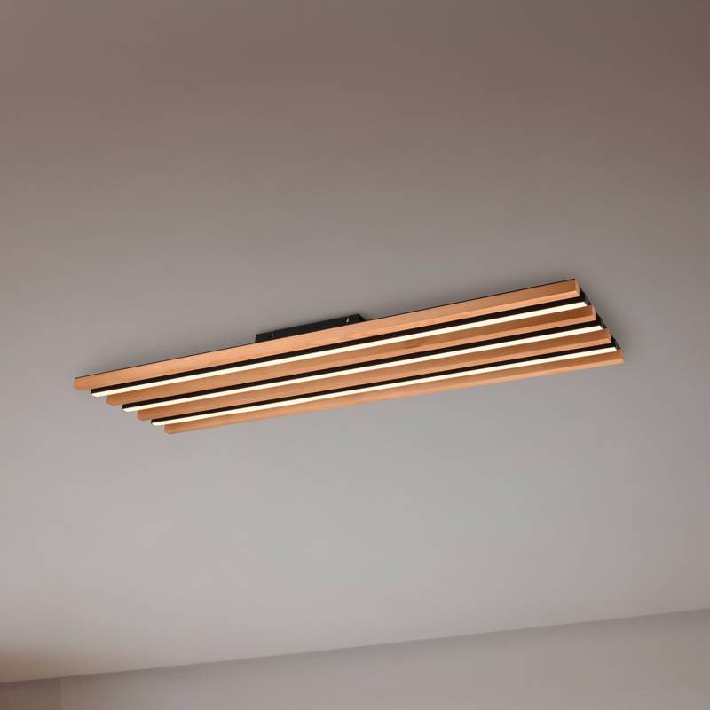 Trio Lighting Led Deckenlampe Deckenleuchte Fontana 114x30cm Holz Schwarz B-Ware von TRIO LIGHTING