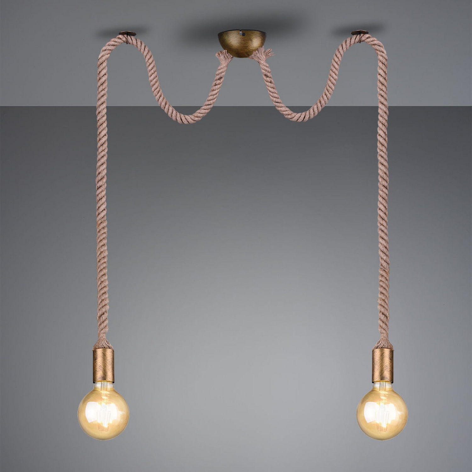 Trio Lighting Pendellampe Rope Leuchte Hängeleuchte Dekorativem Seil 2 Flammig B-Ware Trio Lighting Pendellampe Rope Leuchte Hängeleuchte Dekorativem Seil 2 Flammig B-Ware von TRIO LIGHTING