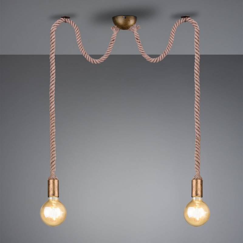 Trio Lighting Pendellampe Rope Leuchte Hängeleuchte Dekorativem Seil 2 Flammig B-Ware von TRIO LIGHTING