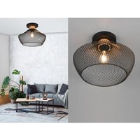 Vintage Deckenleuchte VALERIA Drahtgeflecht Schwarz Ø 35cm von TRIO LIGHTING