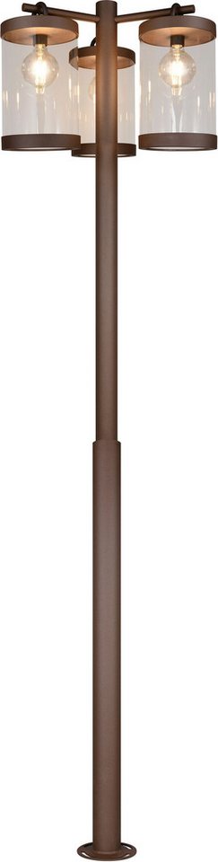 TRIO Leuchten Außen-Stehlampe SAMBESI, Große Garten Stehleuchte Höhe 240cm, IP44 Dämmerungssensor, Leuchtmittel wechselbar, warmweiß - kaltweiß, Outdoor Stehlampe 3-flammig, exkl 3x E27 max 28W, Alu Druckguss von TRIO Leuchten