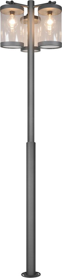 TRIO Leuchten Außen-Stehlampe SAMBESI, Große Garten Stehleuchte Höhe 240cm, IP44 Dämmerungssensor, Leuchtmittel wechselbar, warmweiß - kaltweiß, Outdoor Stehlampe 3-flammig, exkl 3x E27 max 28W, Alu Druckguss von TRIO Leuchten
