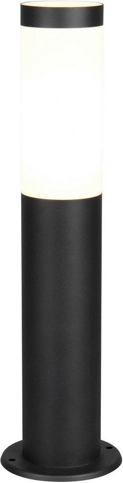 TRIO Leuchten Außen-Stehlampe TRIOTO, Pollerleuchte Höhe 45cm, Wegeleuchte Garten Terrasse Outdoor, Leuchtmittel wechselbar, warmweiß - kaltweiß, IP44, exkl 1x E27 max 25W, Edelstahl Garten Stehleuchte schwarz matt von TRIO Leuchten