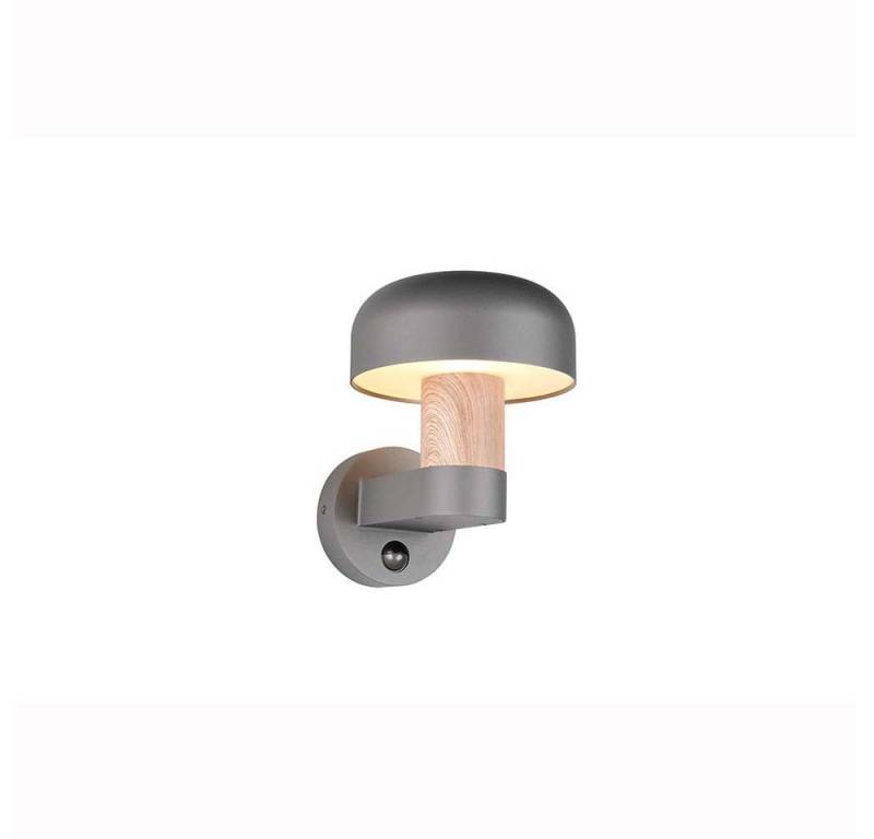 TRIO Leuchten Außen-Wandleuchte, Leuchtmittel nicht inklusive, Wandlampe Fassadenleuchte Aluminium anthrazit holzfarben Sensor IP54 H von TRIO Leuchten
