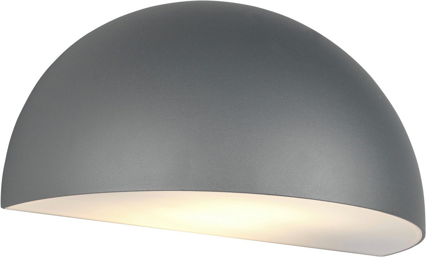 TRIO Leuchten Außen-Wandleuchte MAAS, Hauswand Leuchte Downlight kugelförmig Metall Aluminium IP44, Leuchtmittel wechselbar, warmweiß - kaltweiß, exkl 1x E27 max 10W, Breite 27cm Höhe 14cm, Leuchtmittel wechselbar von TRIO Leuchten