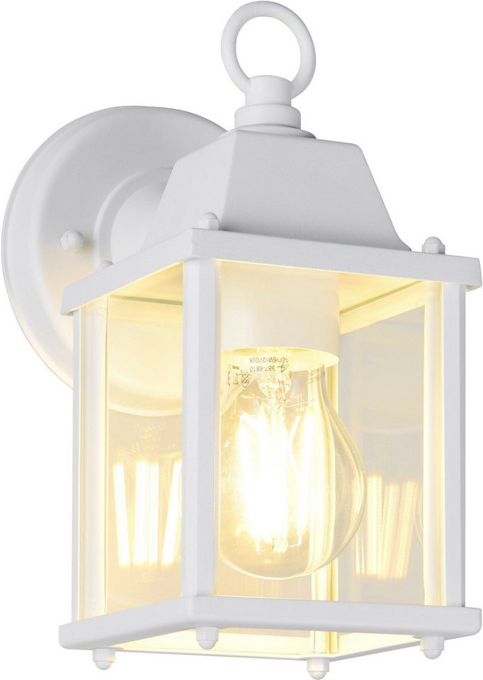 TRIO Leuchten Außen-Wandleuchte MIRANDE, Hauswand Leuchte Laterne mit Glasschirm, exkl 1x E27 max 40W, Leuchtmittel wechselbar, warmweiß - kaltweiß, IP23, Outdoor Wandlampe für wechselbare Leuchtmittel Höhe 23cm von TRIO Leuchten
