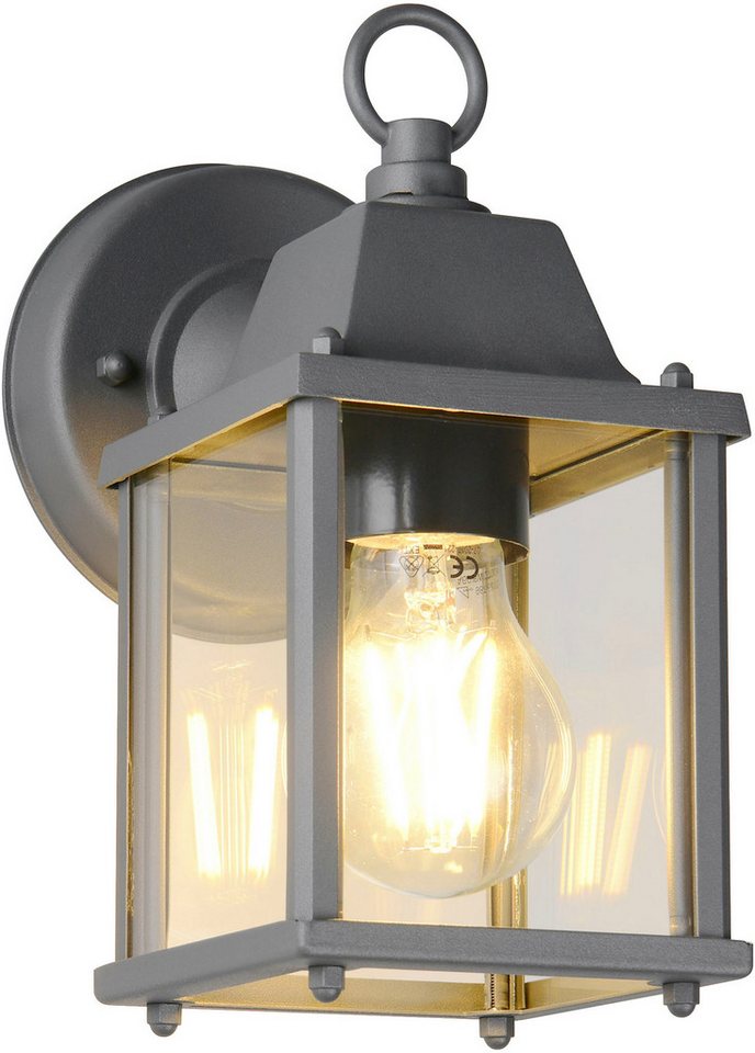 TRIO Leuchten Außen-Wandleuchte MIRANDE, Hauswand Leuchte Laterne mit Glasschirm, exkl 1x E27 max 40W, Leuchtmittel wechselbar, warmweiß - kaltweiß, IP23, Outdoor Wandlampe für wechselbare Leuchtmittel Höhe 23cm von TRIO Leuchten