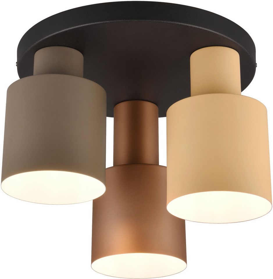 TRIO Leuchten Deckenleuchte AGUDO, Deckenlampe Ø30cm Wohnzimmer 3-flammig exkl 3xE27 max 40W, Leuchtmittel wechselbar, warmweiß - kaltweiß, mehrfarbige Lampenschirme in beige taupe & coffee, Schlafzimmerlampe TRIO Leuchten Deckenleuchte AGUDO, Deckenlampe Ø30cm Wohnzimmer 3-flammig exkl 3xE27 max 40W, Leuchtmittel wechselbar, warmweiß - kaltweiß, mehrfarbige Lampenschirme in beige taupe & coffee, Schlafzimmerlampe von TRIO Leuchten