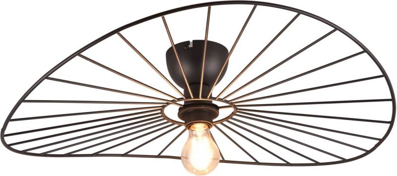 Reality Leuchten Deckenleuchte CHAPEAU, Deckenlampe exkl 1xE27 max 40W Ø60cm Schlafzimmer Deckenlampe, Leuchtmittel wechselbar, warmweiß - kaltweiß, Lampenschirm aus filigranen Metallstreben sorgt für Schatten Effekte von Reality Leuchten