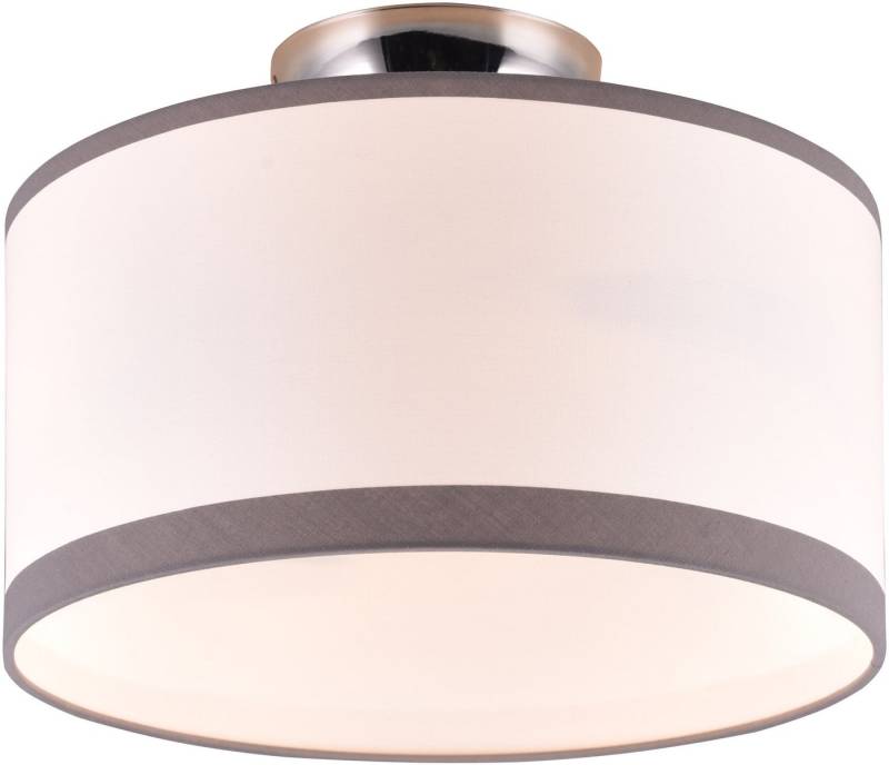 Reality Leuchten Deckenleuchte DAVOS, Deckenlampe mit Stoffschirm exkl 2xE14 max 28W Ø30cm Höhe 22cm, Leuchtmittel wechselbar, warmweiß - kaltweiß, Deckenleuchte Küche Schlafzimmer Wohnzimmer Stoffschirm zweifarbig von Reality Leuchten
