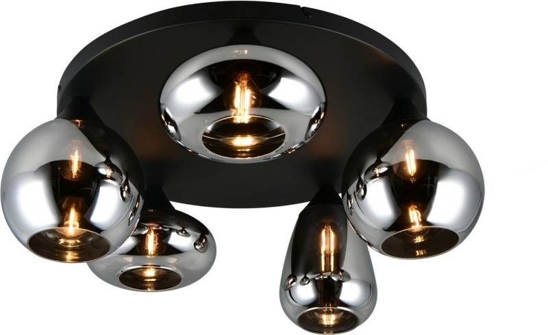 TRIO Leuchten Deckenleuchte Lumina, Deckenlampe 5-flammig mit Glasschirm, exkl 5x E14, max 10W, Leuchtmittel wechselbar, warmweiß - kaltweiß, Ø 64 cm Höhe 25 cm, spiegelnde Glas Lampenschirme in 3 modernen Formen TRIO Leuchten Deckenleuchte Lumina, Deckenlampe 5-flammig mit Glasschirm, exkl 5x E14, max 10W, Leuchtmittel wechselbar, warmweiß - kaltweiß, Ø 64 cm Höhe 25 cm, spiegelnde Glas Lampenschirme in 3 modernen Formen von TRIO Leuchten