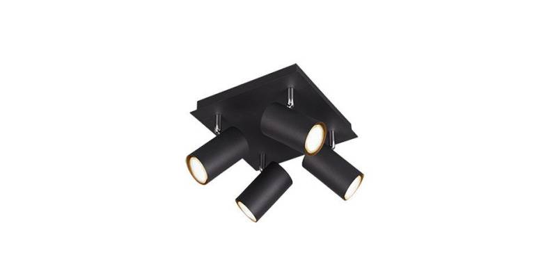TRIO Leuchten LED Deckenstrahler Trio Deckenleuchte MARLEY schwarz matt, Ohne Leuchtmittel, Dimmbar nicht Smart Home-fähig ohne Bewegungsmelder von TRIO Leuchten