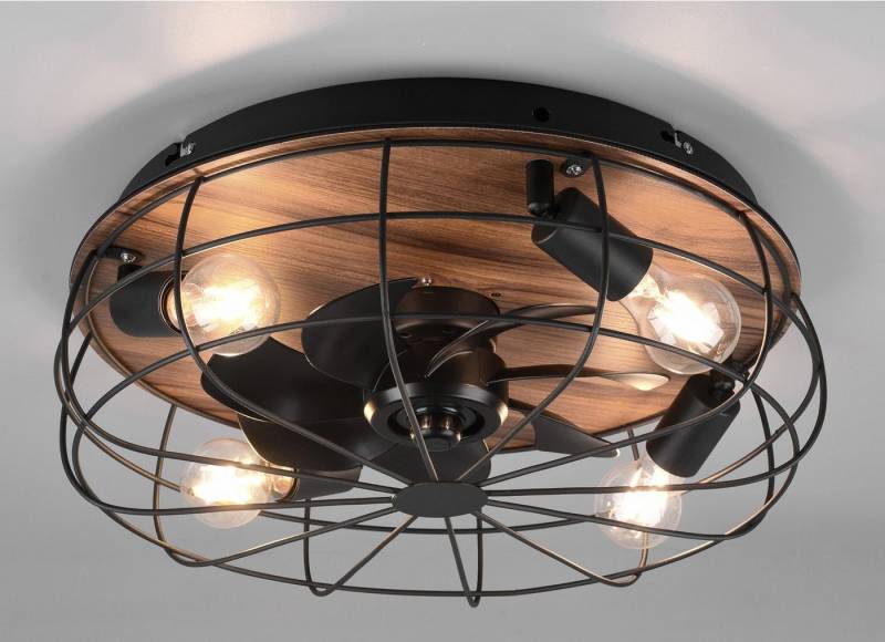 Reality Leuchten Deckenleuchte Trondheim Deckenventilator, Timerfunktion, Ventilatorfunktion, Leuchtmittel wechselbar, Deckenlampe Ventilator getrennt schaltbar von Reality Leuchten