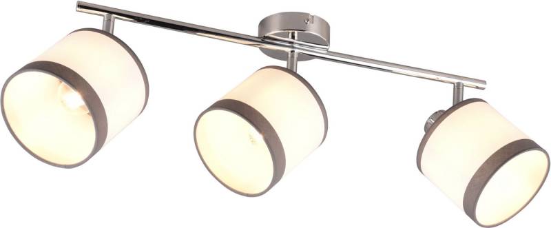 Reality Leuchten Deckenstrahler DAVOS, Deckenspot 3-flammig exkl 3xE14 max 10 W Stoffschirm zweifarbig, Leuchtmittel wechselbar, warmweiß - kaltweiß, Wandspot Deckenspot schwenkbar Leuchtmittel wechselbar Flur Küche von Reality Leuchten
