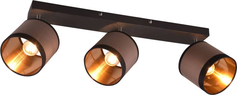 Reality Leuchten Deckenstrahler DAVOS, Deckenspot 3-flammig exkl 3xE14 max 10 W Stoffschirm zweifarbig, Leuchtmittel wechselbar, warmweiß - kaltweiß, Wandspot Deckenspot schwenkbar Leuchtmittel wechselbar Flur Küche von Reality Leuchten