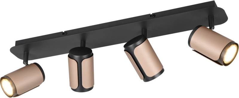 TRIO Leuchten Deckenstrahler GILLAN, Spot 4-flammig, exkl 4x GU10 max 10W, 60x16x12 cm (B/H/T), Leuchtmittel wechselbar, warmweiß - kaltweiß, als Wandstrahler oder Deckenstrahler montierbar, Spots schwenkbar von TRIO Leuchten