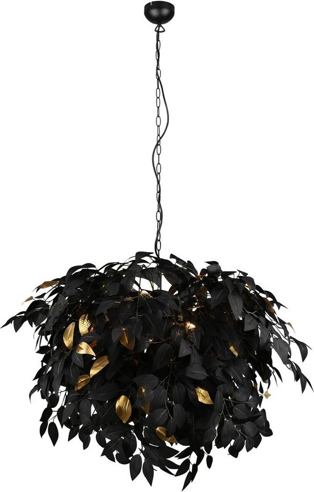 Reality Leuchten Kronleuchter Leavy, ohne Leuchtmittel, warmweiß - kaltweiß, Hängelampe Blatt Design, Pendelleuchte exkl 4xE14 max 28W von Reality Leuchten