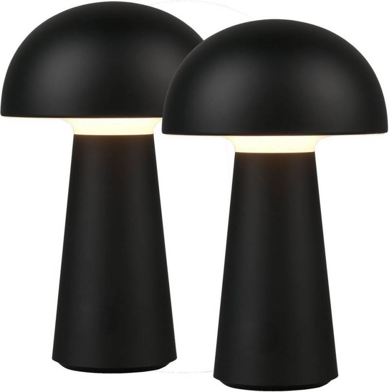 Reality Leuchten LED Außen-Tischleuchte Lennon, Dimmfunktion, LED fest integriert, Warmweiß, 2er Set LED Tischlampe,4-fach Touchdimmer, Ladefunktion per USB-C,IP44 von Reality Leuchten