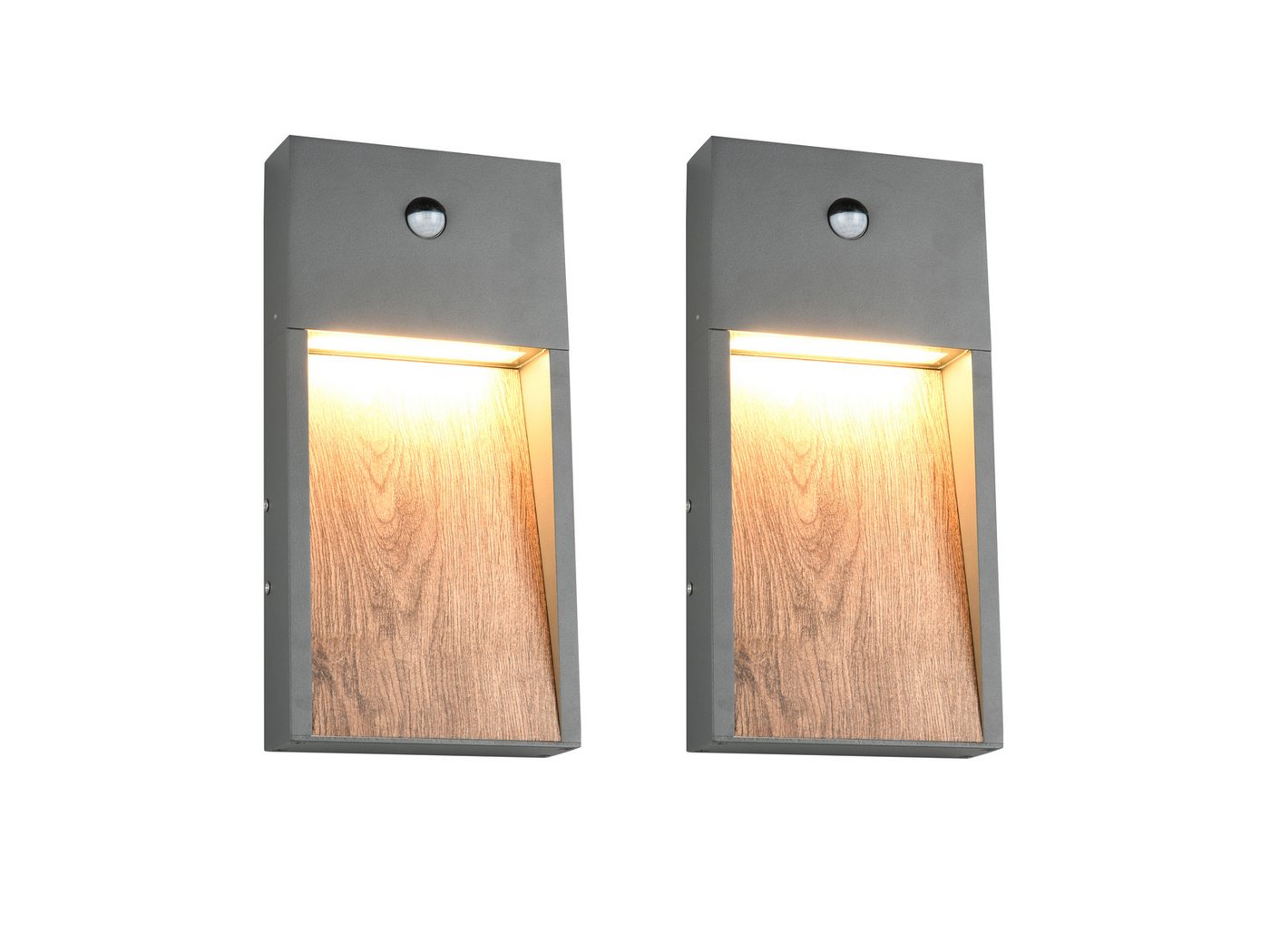 TRIO Leuchten LED Außen-Wandleuchte, Bewegungsmelder, LED fest integriert, warmweiß, 2er Set Fassadenbeleuchtung Hauswand Hausbeleuchtung Außen, Höhe 33cm TRIO Leuchten LED Außen-Wandleuchte, Bewegungsmelder, LED fest integriert, warmweiß, 2er Set Fassadenbeleuchtung Hauswand Hausbeleuchtung Außen, Höhe 33cm von TRIO Leuchten