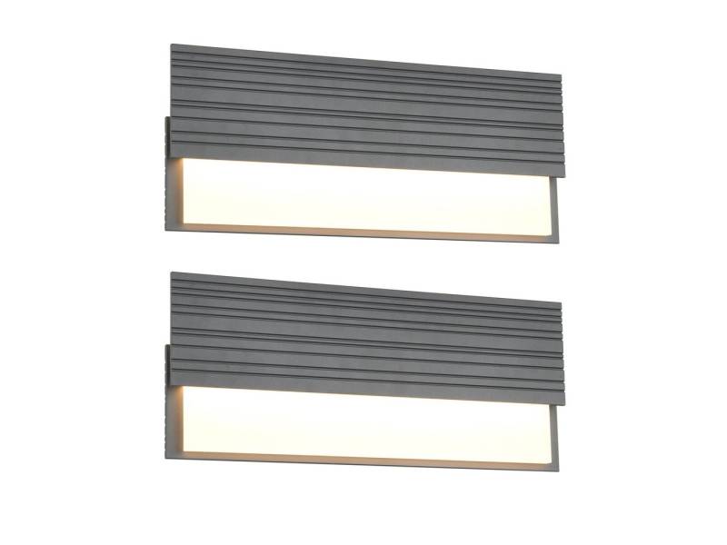 TRIO Leuchten LED Außen-Wandleuchte, LED fest integriert, warmweiß, 2er Set Terrassenleuchte Fassadenbeleuchtung Hauswand Anthrazit B 40cm TRIO Leuchten LED Außen-Wandleuchte, LED fest integriert, warmweiß, 2er Set Terrassenleuchte Fassadenbeleuchtung Hauswand Anthrazit B 40cm von TRIO Leuchten