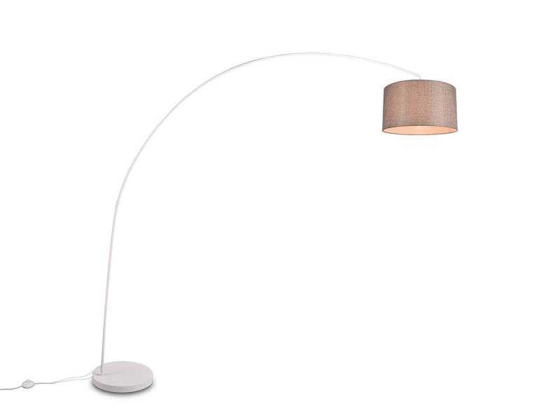 TRIO Leuchten LED Bogenlampe, Dimmfunktion, LED wechselbar, Warmweiß, Bauhaus Bogen-stehlampe Esstisch gebogen, dimmbar, Höhe 210cm, Grau von TRIO Leuchten