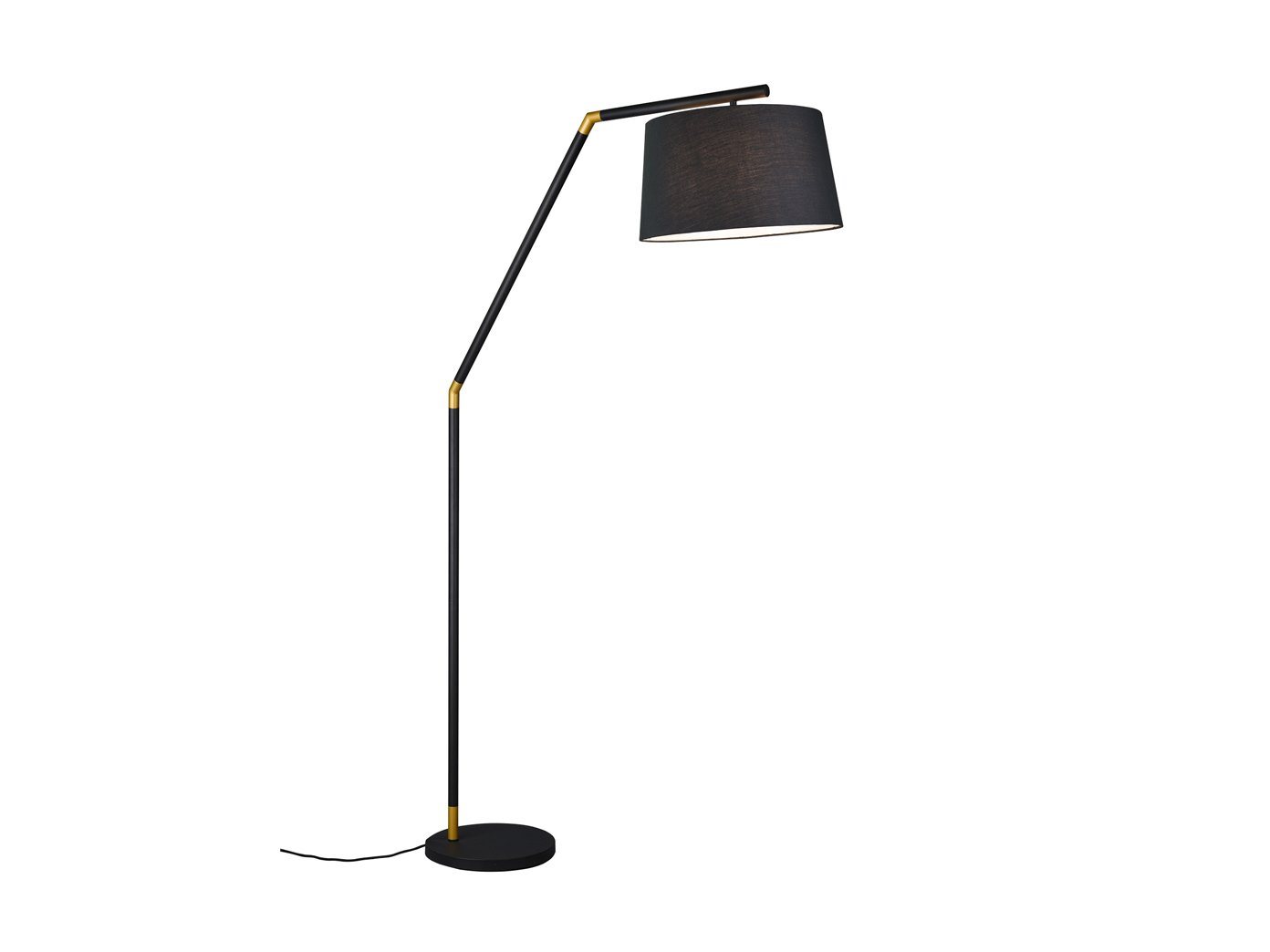 TRIO Leuchten LED Bogenlampe, Dimmfunktion, LED wechselbar, Warmweiß, Bogen-stehlampe gebogen für Lese-ecke mit Stoff Lampenschirm, H: 175cm von TRIO Leuchten