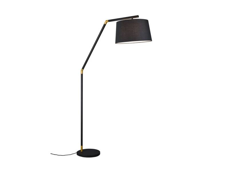 TRIO Leuchten LED Bogenlampe, Dimmfunktion, LED wechselbar, Warmweiß, Bogen-stehlampe gebogen für Lese-ecke mit Stoff Lampenschirm, H: 175cm von TRIO Leuchten