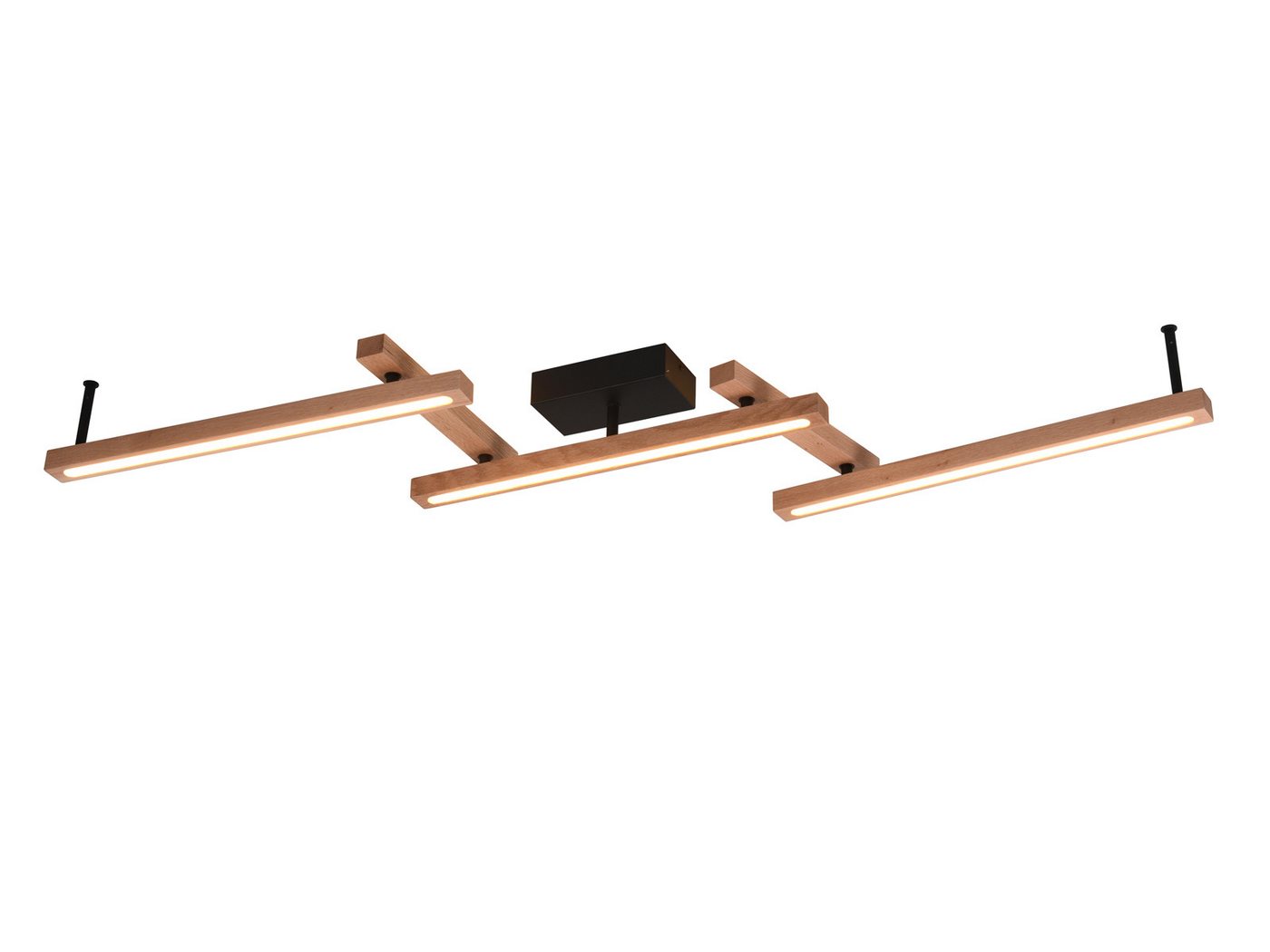 TRIO Leuchten LED Deckenleuchte, Dimmfunktion, LED fest integriert, Warmweiß, Neutralweiß, Tageslichtweiß, Große flache Holz-Lampe für Decke, Tageslicht-Lampe Büro, 180cm lang von TRIO Leuchten