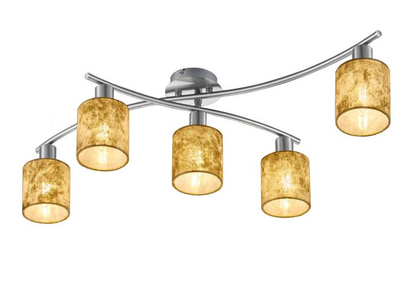 TRIO Leuchten LED Deckenleuchte, Dimmfunktion, LED wechselbar, Warmweiß, Groß-e Designklassiker Lampenschirme Stoff über-n Esstisch Breite 80cm von TRIO Leuchten